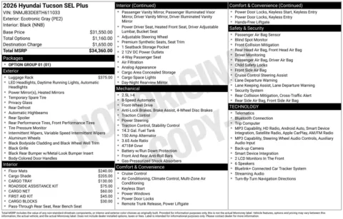 Photos of 2026 Hyundai Tucson SEL for sale in Wentzville, MO at Clement Hyundai