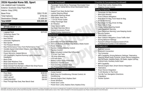 Photos of 2026 Hyundai Kona SEL Sport for sale in Wentzville, MO at Clement Hyundai