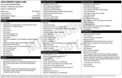 Photos of 2024 INFINITI QX80 LUXE for sale in Wentzville, MO at Clement Hyundai