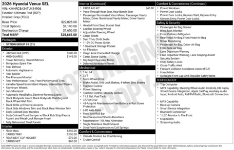 Photos of 2026 Hyundai Venue SEL for sale in Wentzville, MO at Clement Hyundai