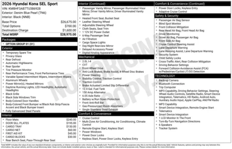 Photos of 2026 Hyundai Kona SEL Sport for sale in Wentzville, MO at Clement Hyundai