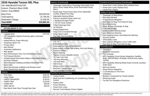 Photos of 2026 Hyundai Tucson SEL for sale in Wentzville, MO at Clement Hyundai