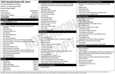 Photos of 2026 Hyundai Elantra SEL Sport for sale in Wentzville, MO at Clement Hyundai