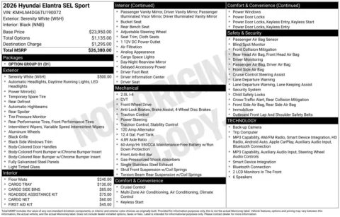 Photos of 2026 Hyundai Elantra SEL Sport for sale in Wentzville, MO at Clement Hyundai