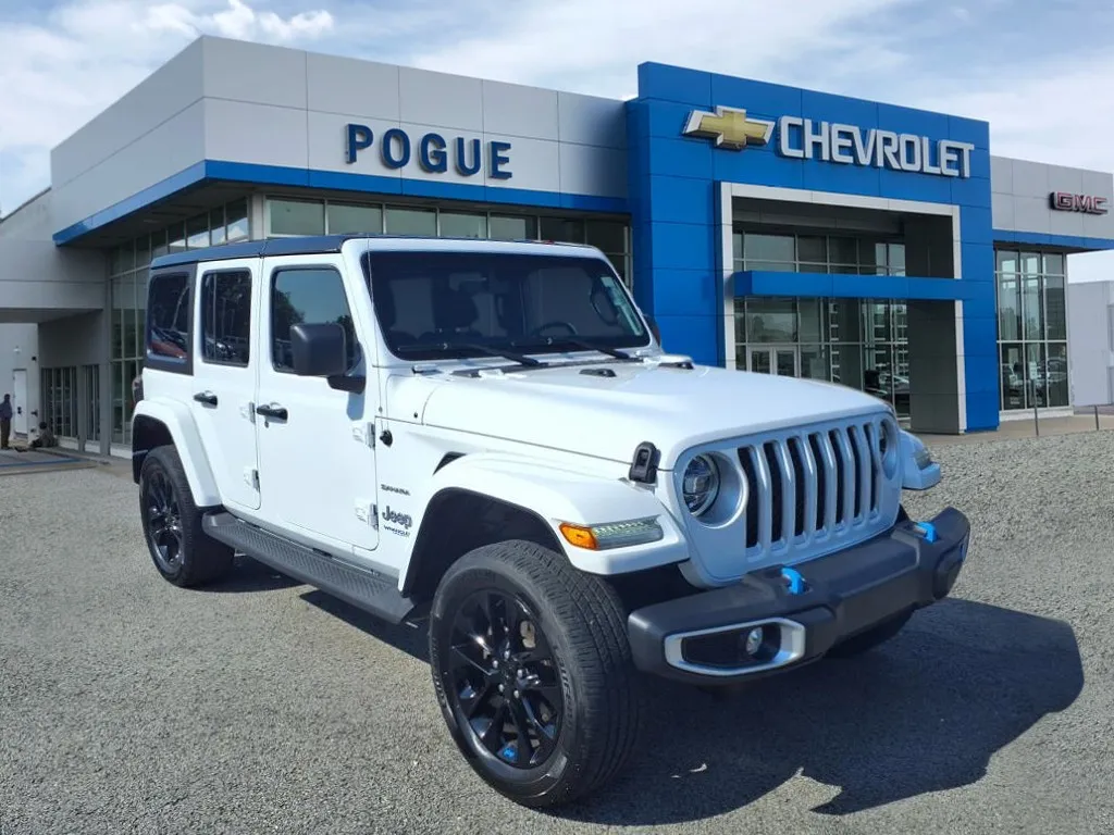White 2022 Jeep Wrangler Unlimited Sahara 4xe for sale in Powderly, KY