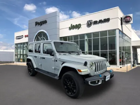 Silver 2023 Jeep Wrangler Sahara 4xe for sale in Powderly, KY