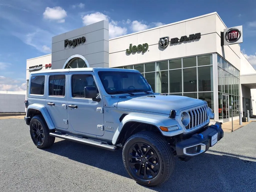 Silver 2024 Jeep Wrangler Sahara 4xe for sale in Powderly, KY