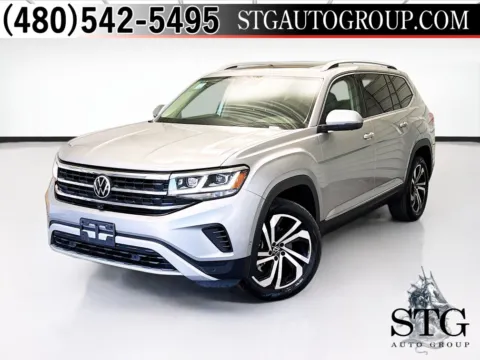 Silver 2021 Volkswagen Atlas 3.6L V6 SEL Premium for sale in Chandler, AZ