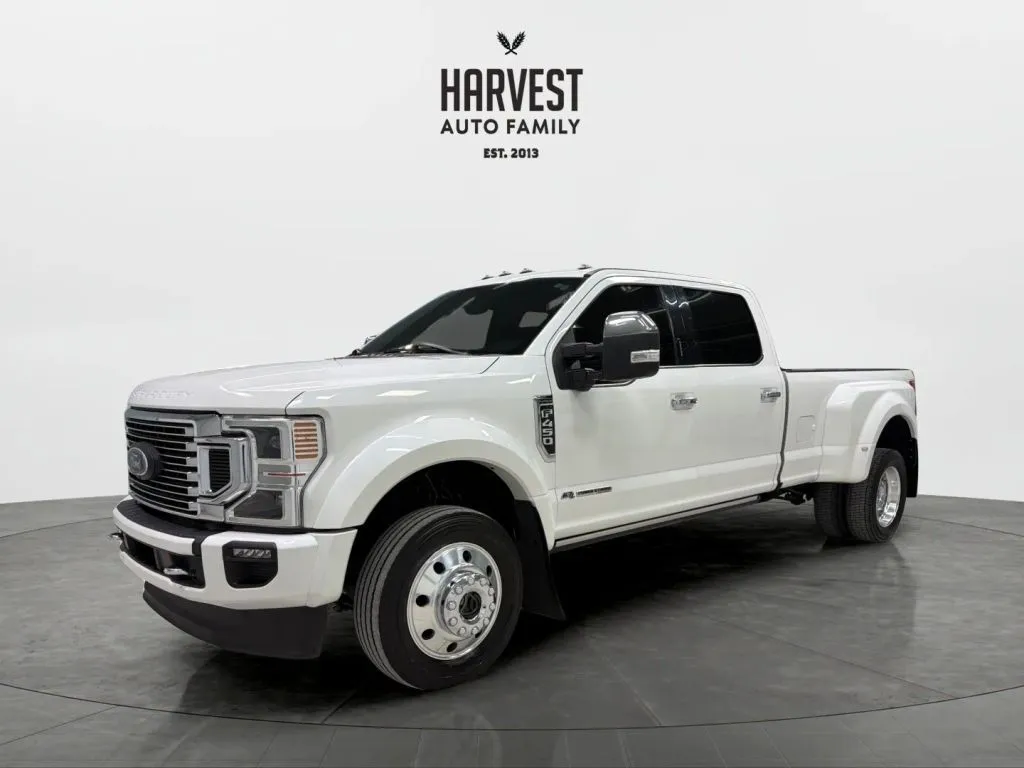White 2021 Ford F450 Super Duty Crew Cab Platinum Pickup 4D 8 ft for sale in Wahoo, NE