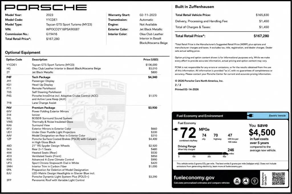 2023 Porsche Taycan GTS Sport Turismo's photo