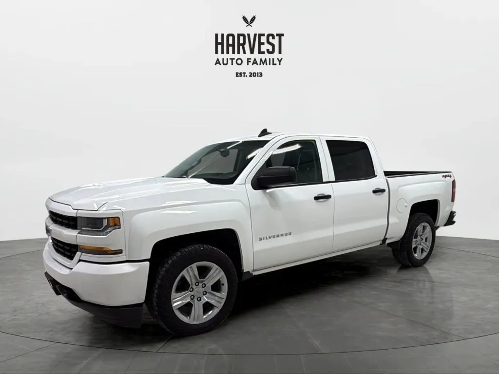 White 2018 Chevrolet Silverado 1500 Crew Cab Custom Pickup 4D 5 3/4 ft for sale in Wahoo, NE