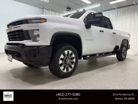 White 2024 Chevrolet Silverado 2500 HD Crew Cab Custom Pickup 4D 6 1/2 ft for sale in Wahoo, NE
