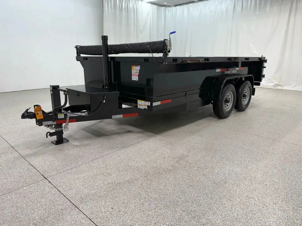 Black 2025 TEXAS PRIDE 14K 7X14X2 BUMPER PULL DUMP TRAILER for sale in Wahoo, NE