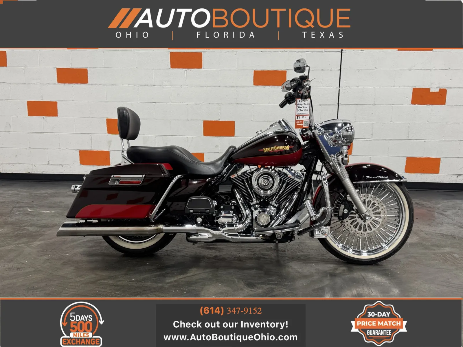 Red 2010 HARLEY DAVIDSON ROAD KING CLASSIC FLHRC for sale in Columbus, OH