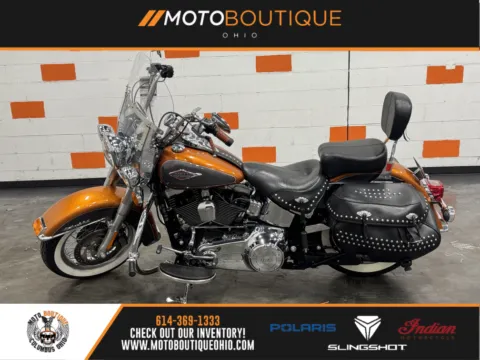 Orange 2015 HARLEY DAVIDSON HERITAGE SOFTAIL CLASSIC FLSTC for sale in Columbus, OH