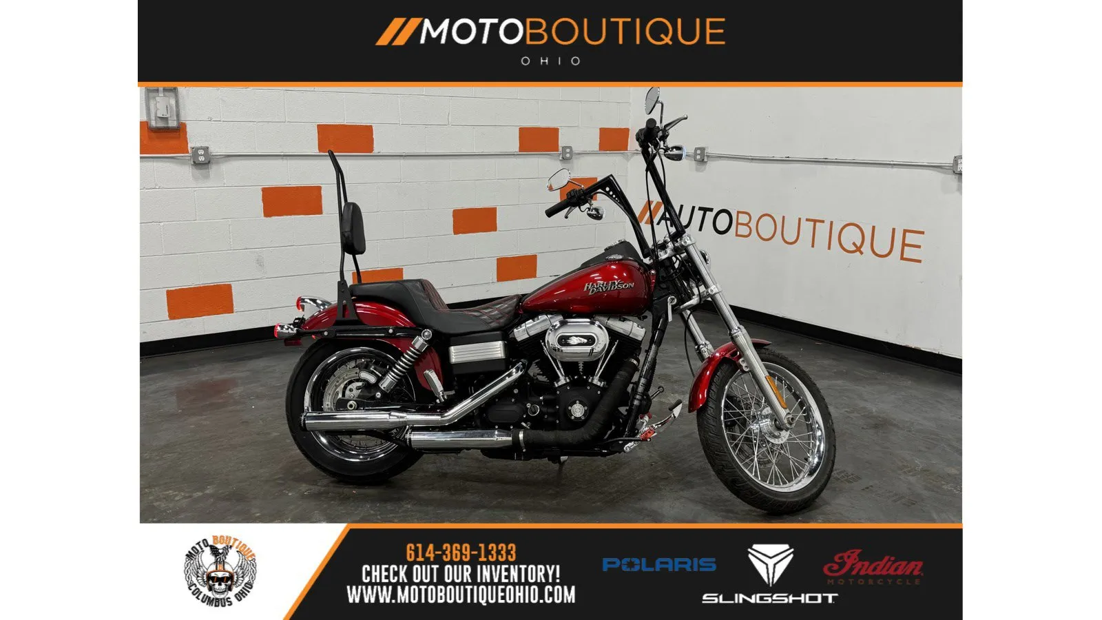 Red 2012 HARLEY DAVIDSON STREET BOB FXDB for sale in Columbus, OH