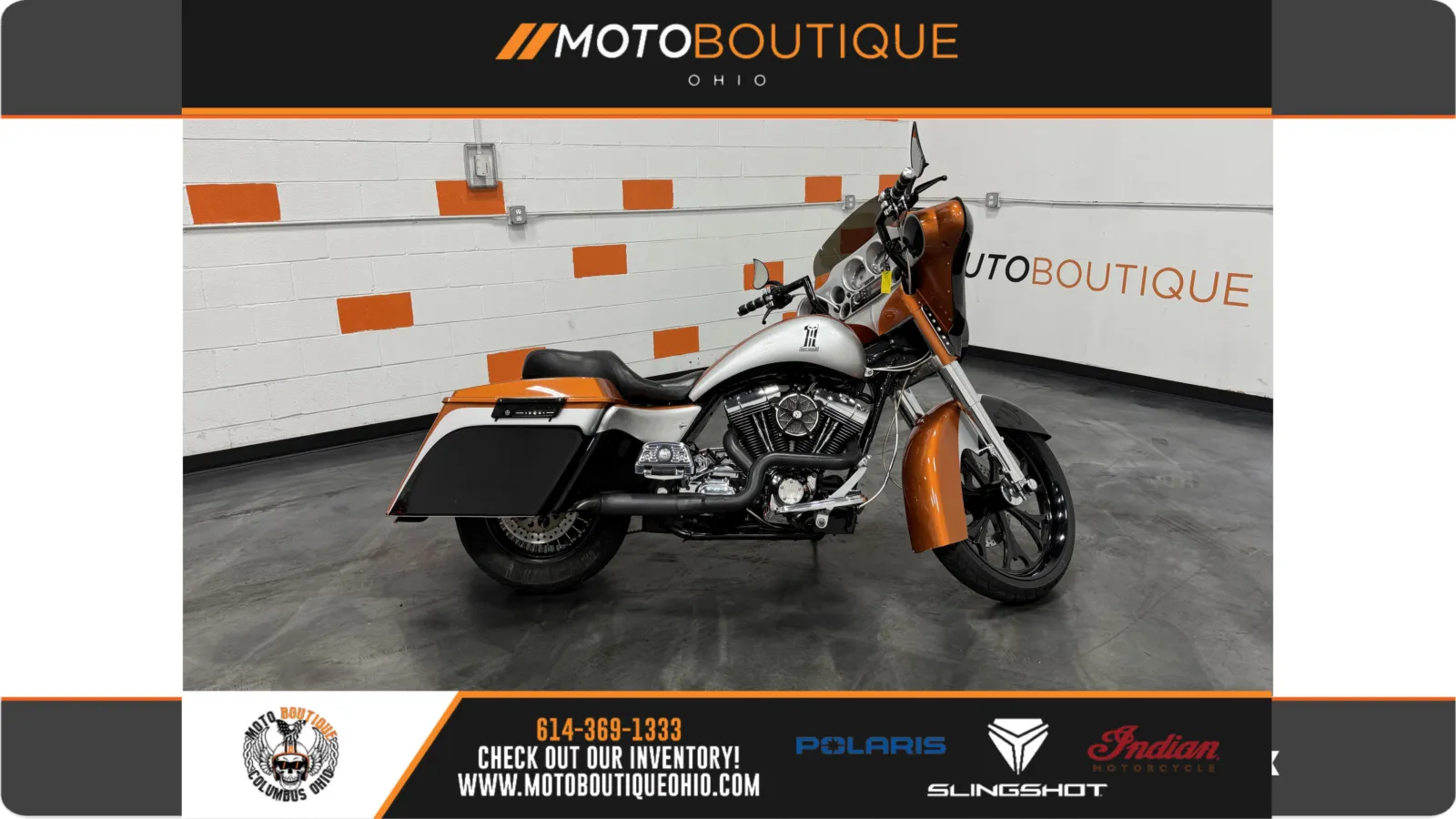 Orange 2004 HARLEY DAVIDSON ROAD KING CUSTOM FLHRS for sale in Columbus, OH