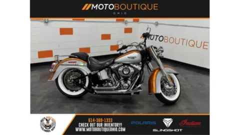 Orange 2014 HARLEY DAVIDSON SOFTAIL DELUXE FLSTN for sale in Columbus, OH