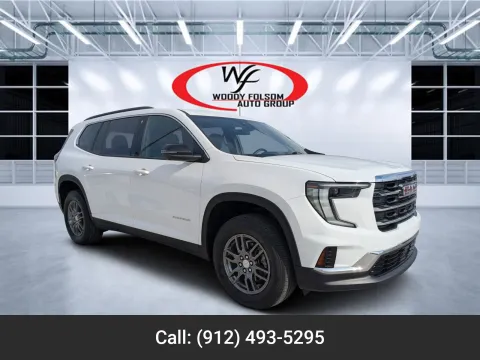 White 2025 GMC Acadia FWD Elevation for sale in Douglas, GA