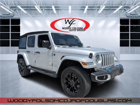 Silver 2023 Jeep Wrangler 4xe Sahara for sale in Douglas, GA