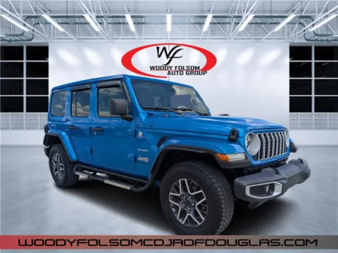 Blue 2024 Jeep Wrangler Sahara for sale in Douglas, GA