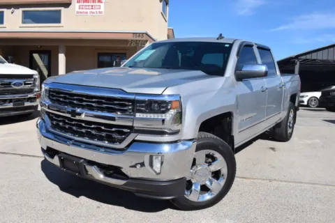 Silver 2017 Chevrolet Silverado 1500 Crew Cab LTZ Pickup 4D 5 3/4 ft for sale in El Paso, TX
