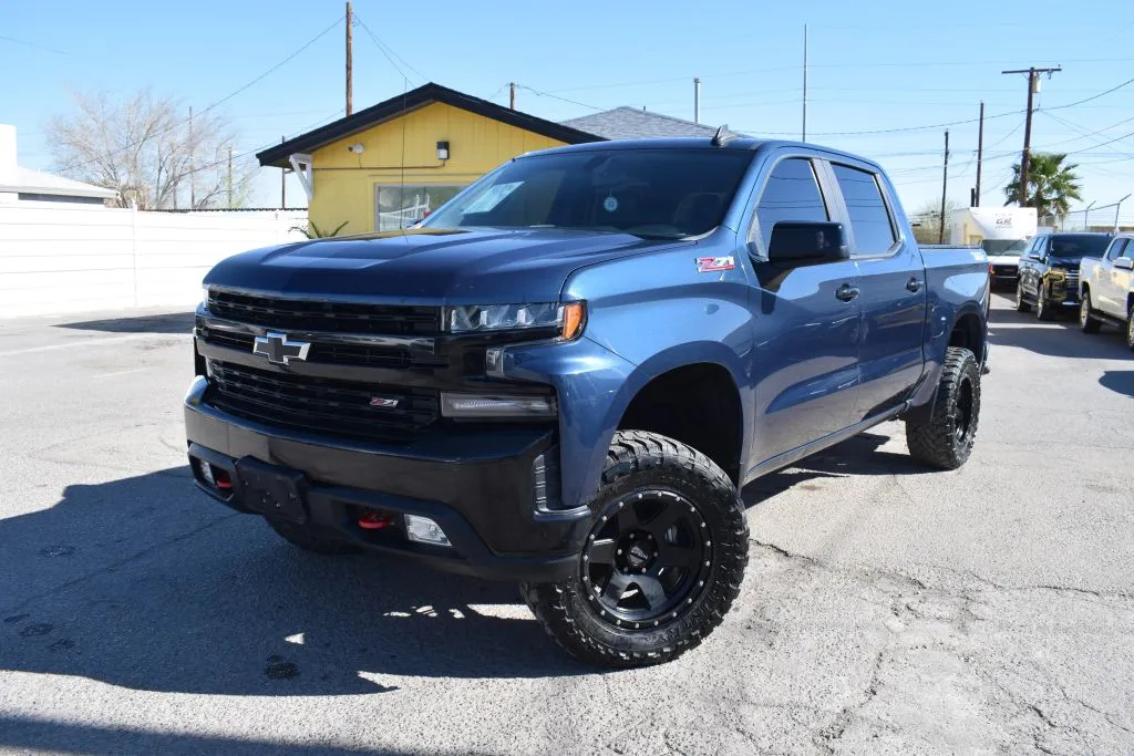 Blue 2020 Chevrolet Silverado 1500 Crew Cab LT Trail Boss Pickup 4D 5 3/4 ft for sale in El Paso, TX