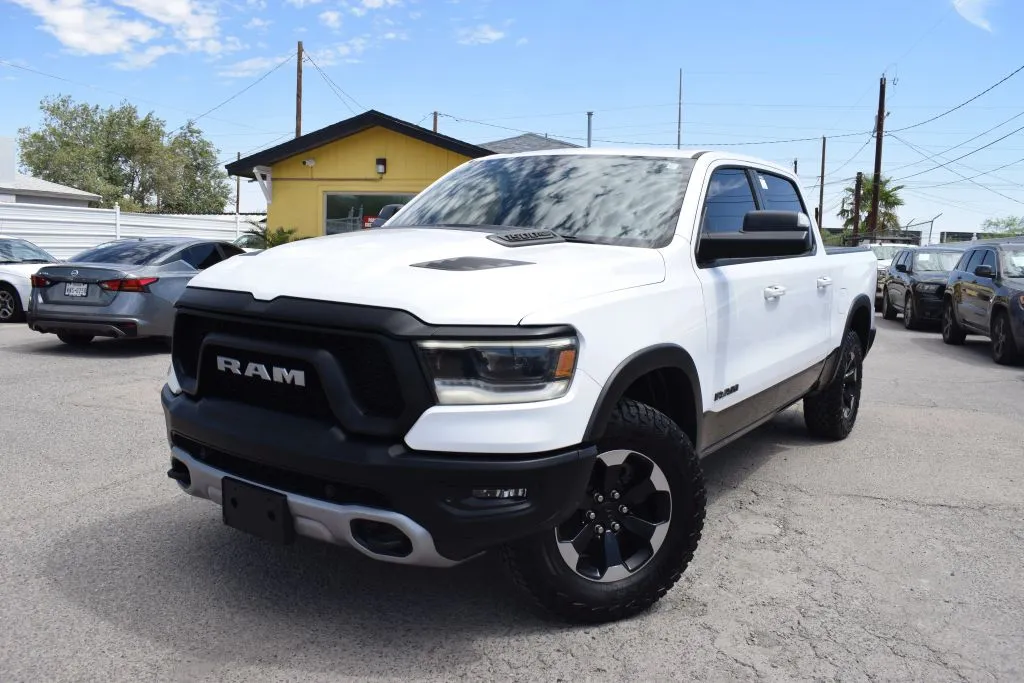 White 2019 Ram 1500 Crew Cab Rebel Pickup 4D 5 1/2 ft for sale in El Paso, TX