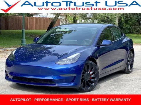 Blue 2022 Tesla Model 3 Performance for sale in Miramar, FL