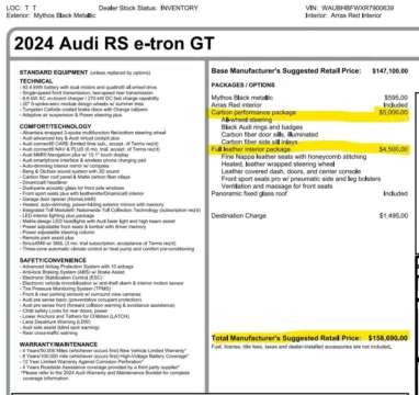 Photos of 2024 Audi RS e-tron GT for sale in Miramar, FL at Auto Trust USA