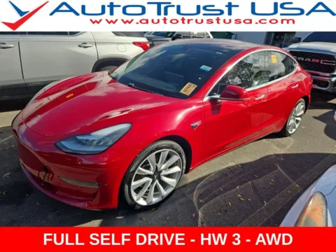 Red 2018 Tesla Model 3 Long Range for sale in Miramar, FL