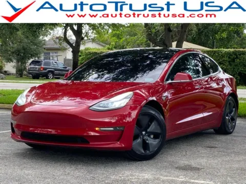 Red 2018 Tesla Model 3 Mid Range for sale in Miramar, FL