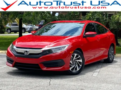 Red 2017 Honda Civic EX for sale in Miramar, FL