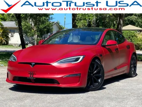 Red 2021 Tesla Model S Long Range for sale in Miramar, FL