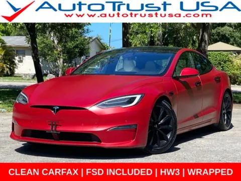 Red 2021 Tesla Model S Long Range for sale in Miramar, FL