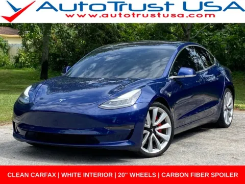 Blue 2018 Tesla Model 3 Performance for sale in Miramar, FL