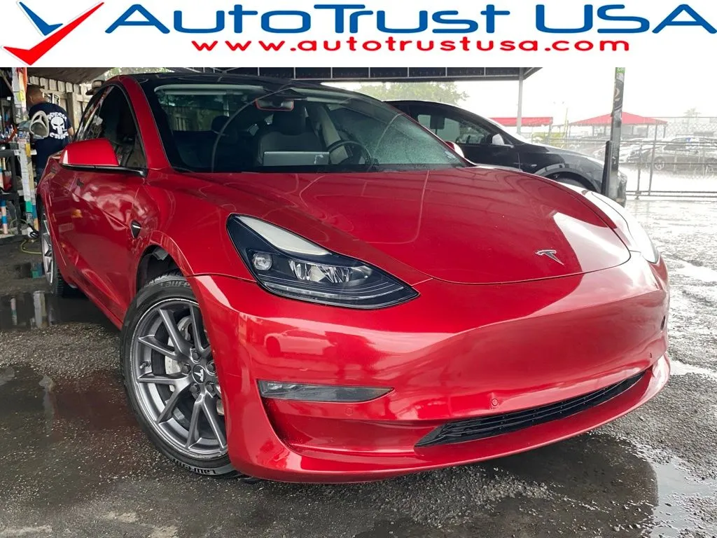 Red 2021 Tesla Model 3 Long Range for sale in Miramar, FL