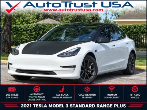 White 2021 Tesla Model 3 Standard Range Plus for sale in Miramar, FL
