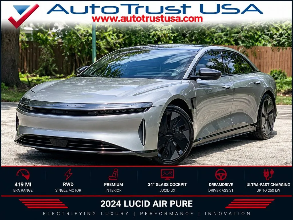 Silver 2024 Lucid Air Pure for sale in Miramar, FL