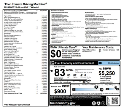 Another view of 2024 BMW iX xDrive50 for sale in Miramar, FL at Auto Trust USA