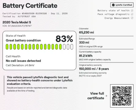 Another view of 2020 Tesla Model S Long Range Plus for sale in Miramar, FL at Auto Trust USA