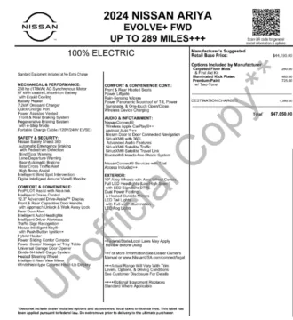 Photos of 2024 Nissan Ariya EVOLVE+ for sale in Miramar, FL at Auto Trust USA