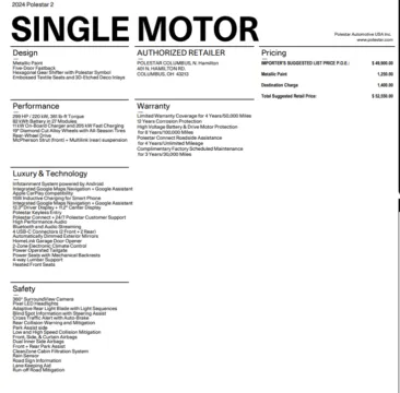 Photos of 2024 Polestar 2 Long Range Single Motor for sale in Miramar, FL at Auto Trust USA