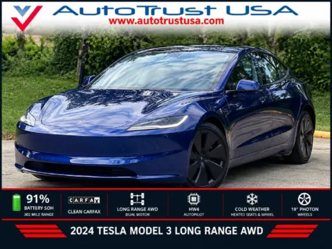 Blue 2024 Tesla Model 3 Long Range for sale in Miramar, FL