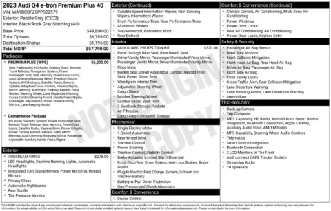 Another view of 2023 Audi Q4 e-tron Premium Plus for sale in Miramar, FL at Auto Trust USA