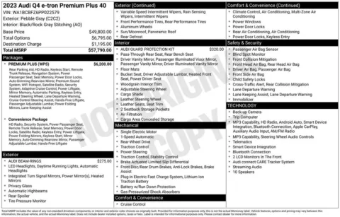 Another view of 2023 Audi Q4 e-tron Premium Plus for sale in Miramar, FL at Auto Trust USA
