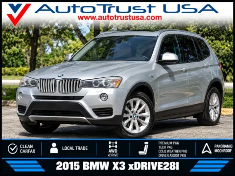 Silver 2015 BMW X3 xDrive28i for sale in Miramar, FL