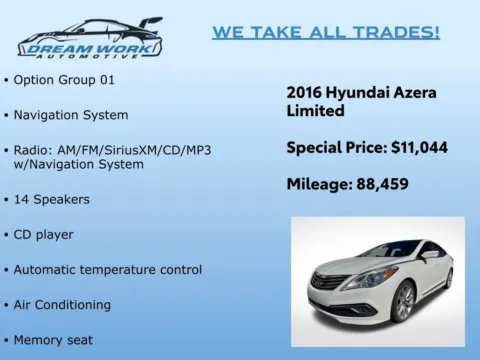 Photos of 2016 Hyundai Azera Limited for sale in Charlotte, NC at Dream Work Automotive