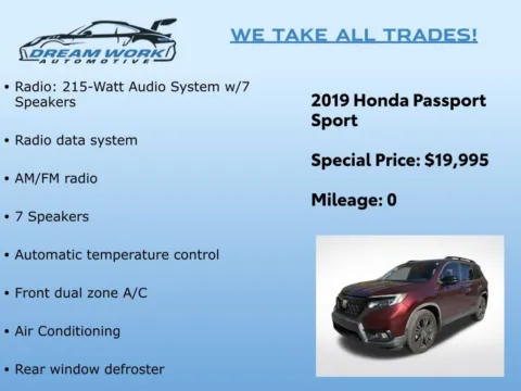 Photos of 2019 Honda Passport Sport for sale in Charlotte, NC at Dream Work Automotive