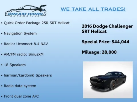 Photos of 2016 Dodge Challenger SRT Hellcat for sale in Charlotte, NC at Dream Work Automotive